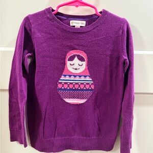 Tucker + Tate Purple Sweater with Doll Design